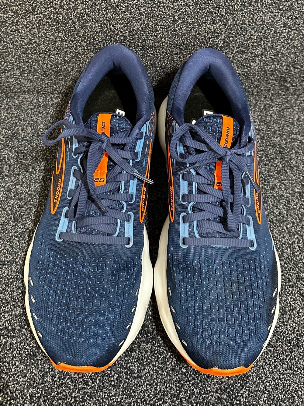 Brooks Glycerin 20 Men’s Running Shoes Size 10.5 D Navy Orange